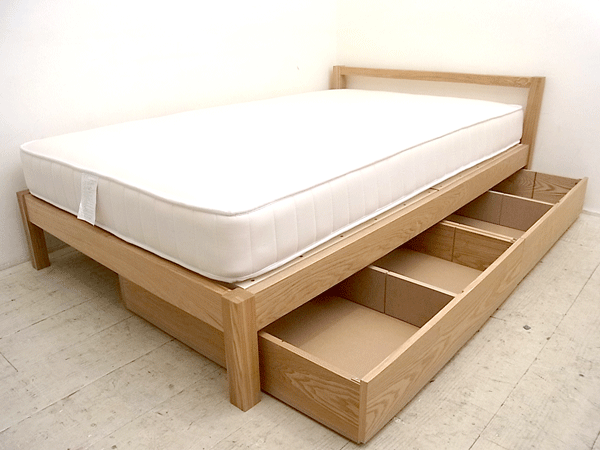 無印良品 セミダブル 木製 ベッド フレーム マットレス - ベッドフレーム
